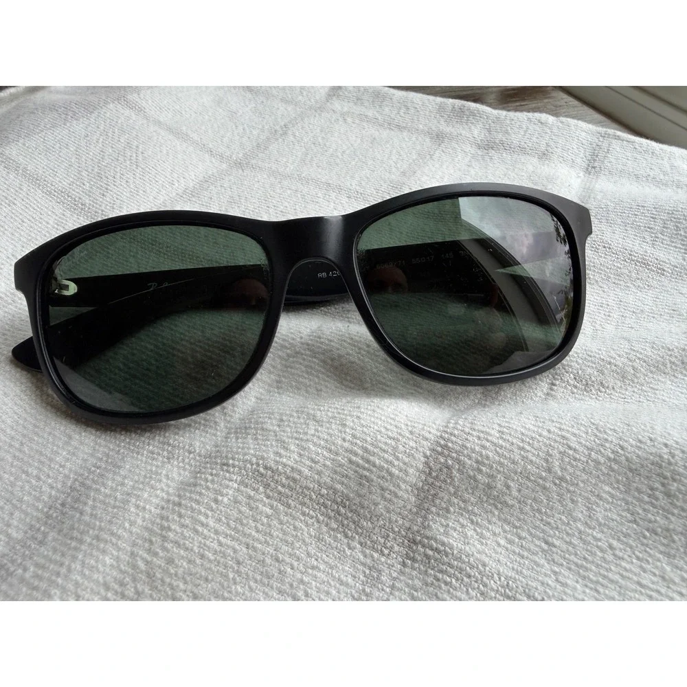 Ray-Ban Andy RB4202 6069/71 Matte Black Green G-15 Sunglasses 55mm Italy